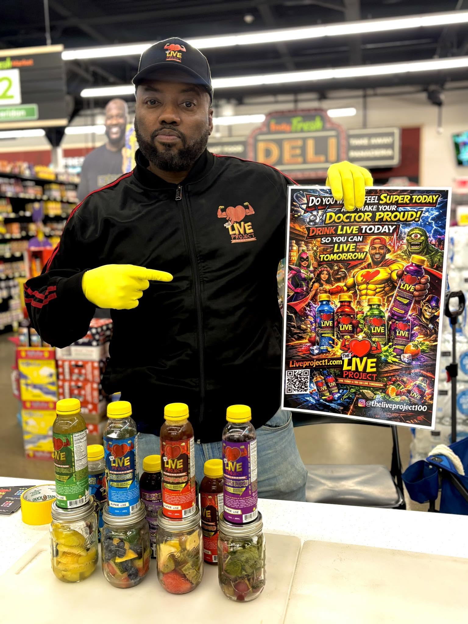 Game-day display inside Indy Fresh Market